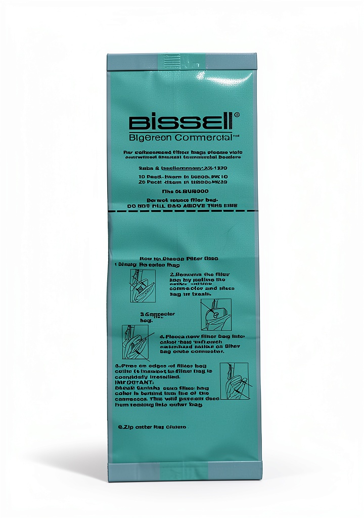 Installing Bissell BigGreen Commercial Vacuum Bags 10 Pack Top Fill on a wooden desk