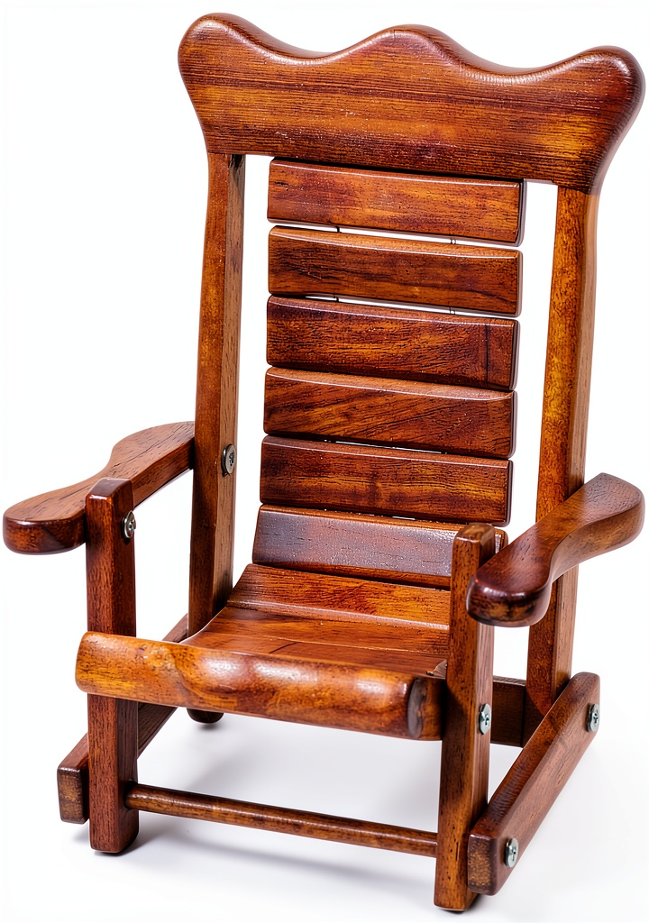 Handcrafted wooden phone holder with rustic design