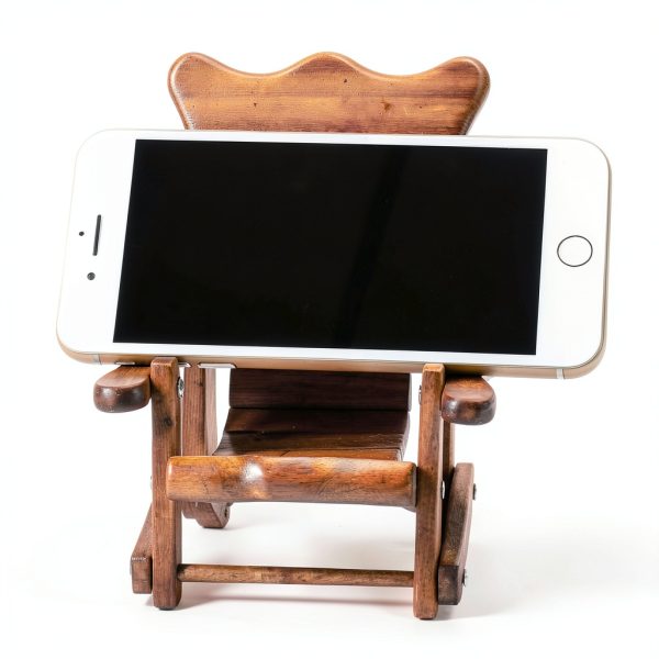 Lilacooqinn Wooden Phone Holder Rustic Design-4