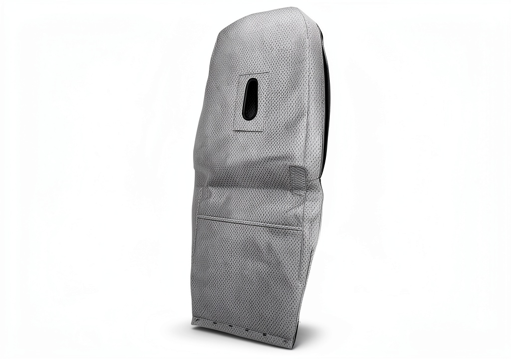 Oreck commercial vacuum bag installed in an upright vacuum cleaner