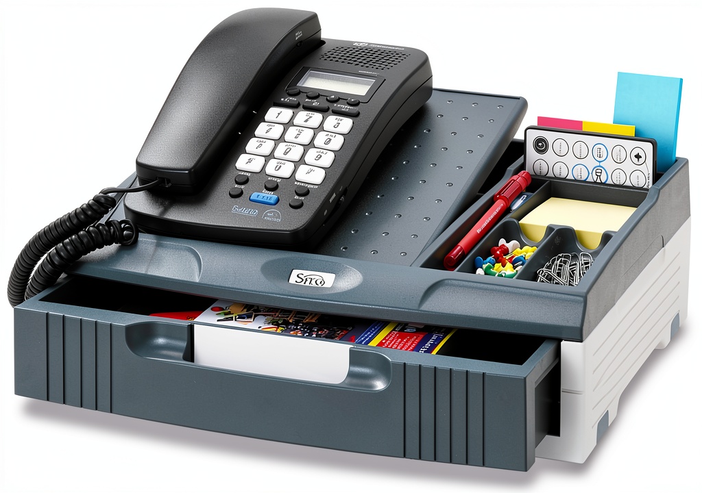 Adjustable telephone platform with multiple compartments