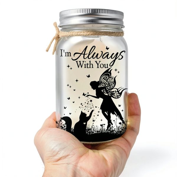 Mason Jar Night Light I'm Always with You – Pawfect House Cat Memorial-3