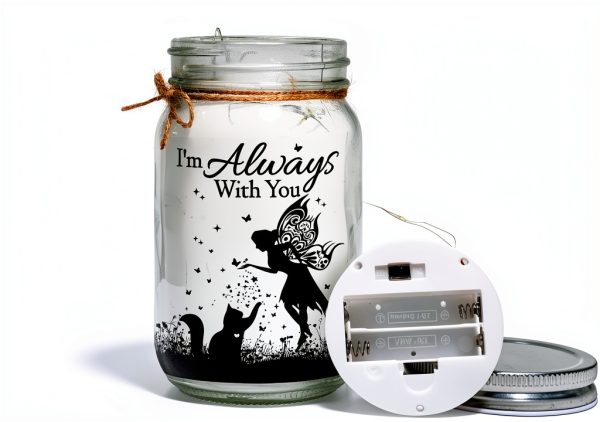 Mason Jar Night Light I'm Always with You – Pawfect House Cat Memorial-5