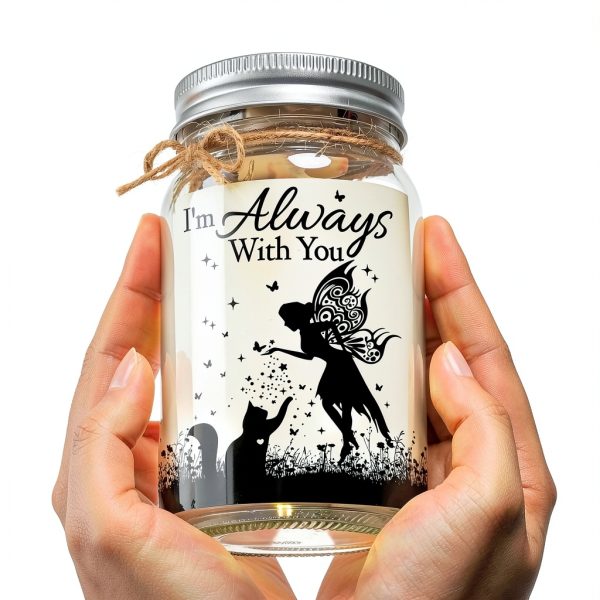 Mason Jar Night Light I'm Always with You – Pawfect House Cat Memorial-8
