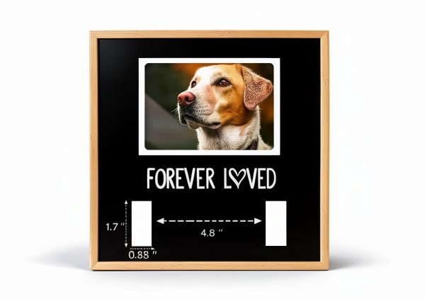 Dog Cat Collar Memorial Frame with Paw Print Charm by MYPAWLETS Black-2