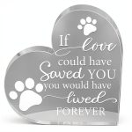 Pet Memorial Gift Chunful Acrylic Heart Keepsake 5.9in Crystal-0