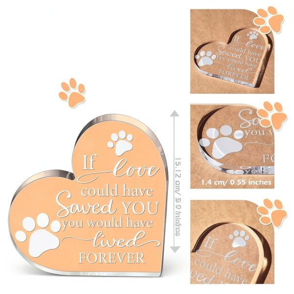 Pet Memorial Gift Chunful Acrylic Heart Keepsake 5.9in Crystal-1