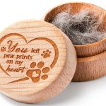 CJiangpo Dog Memorial Keepsake Box Wooden Urn with Engraved Paw Print-0