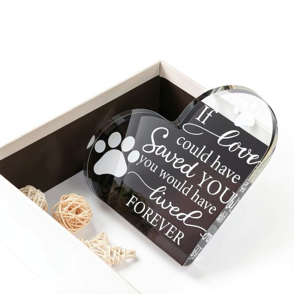 Pet Memorial Gift Chunful Acrylic Heart Keepsake 5.9in Crystal-3