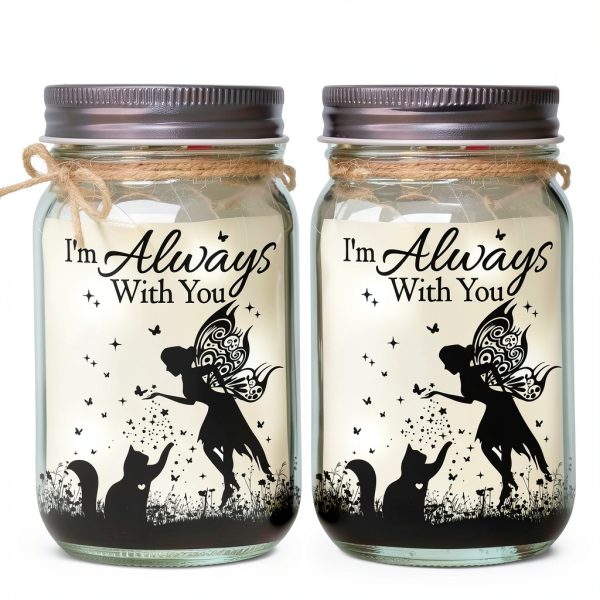 Mason Jar Night Light I'm Always with You – Pawfect House Cat Memorial-6