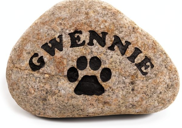 Personalized River Stone Pet Memorial Headstone GraphicRocks 8‑10in-4