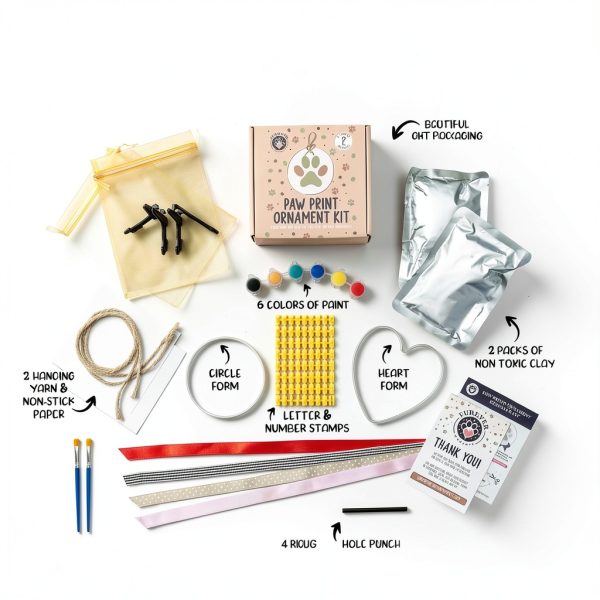 Pet Paw Print Impression Kit for Dogs and Cats - Inkless Clay Keepsake-2