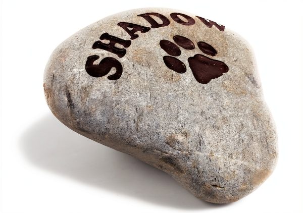 Personalized River Stone Pet Memorial Headstone GraphicRocks 8‑10in-3