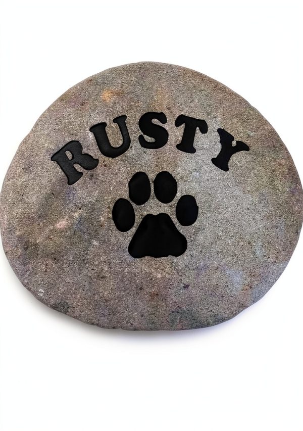 Personalized River Stone Pet Memorial Headstone GraphicRocks 8‑10in-0
