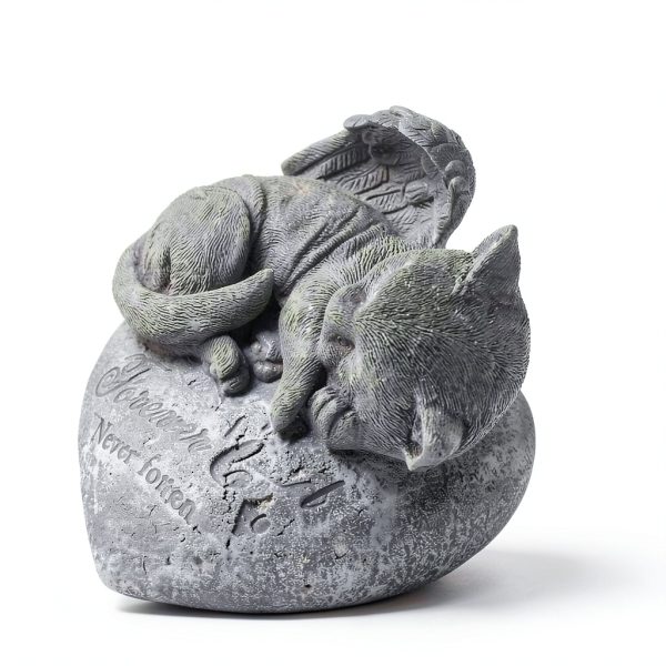 Orchid Valley Sleeping Cat Garden Statue - Pet Memorial Stone - Grave Marker - Beautifully Packaged Memorial Gift, Headstones for Cats or Thoughtful Sympathy Gift-2