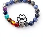 Pet Memorial Gifts, Rainbow Bridge Bracelet for Beloved Dog Cat, 8MM Mixed Color Bead 7 Chakra Memorial Bracelet for Women Men Who Lost Pets, Pet Sympathy Gift-0