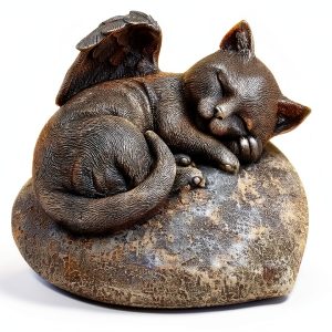Orchid Valley Sleeping Cat Garden Statue - Pet Memorial Stone - Grave Marker - Beautifully Packaged Memorial Gift, Headstones for Cats or Thoughtful Sympathy Gift-0