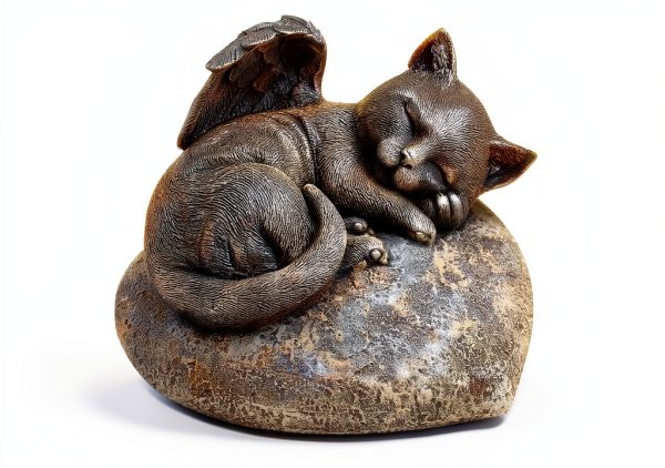 Orchid Valley Sleeping Cat Garden Statue - Pet Memorial Stone - Grave Marker - Beautifully Packaged Memorial Gift, Headstones for Cats or Thoughtful Sympathy Gift-0