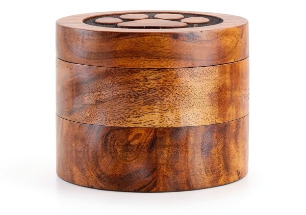 EDHAS Acacia Wood Decorative Urns Funeral Cremation Urn for Ashes for Dogs, Pet Urns for Cats (3.5" x 3.5" x 2.5")-3