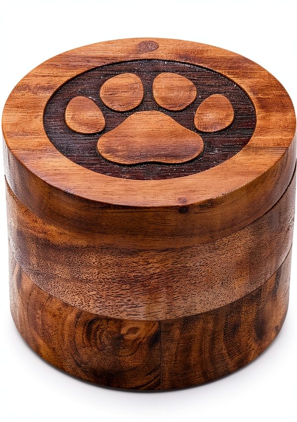 EDHAS Acacia Wood Decorative Urns Funeral Cremation Urn for Ashes for Dogs, Pet Urns for Cats (3.5" x 3.5" x 2.5")-1