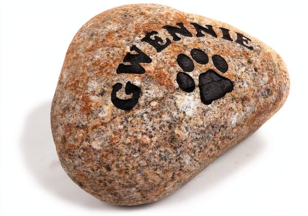 Personalized River Stone Pet Memorial Headstone GraphicRocks 8‑10in-5
