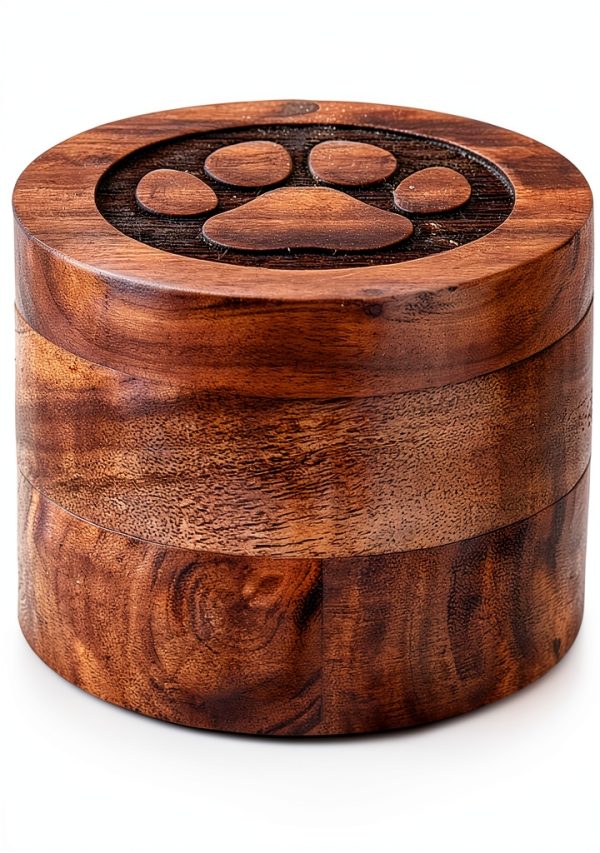 EDHAS Acacia Wood Decorative Urns Funeral Cremation Urn for Ashes for Dogs, Pet Urns for Cats (3.5" x 3.5" x 2.5")-0